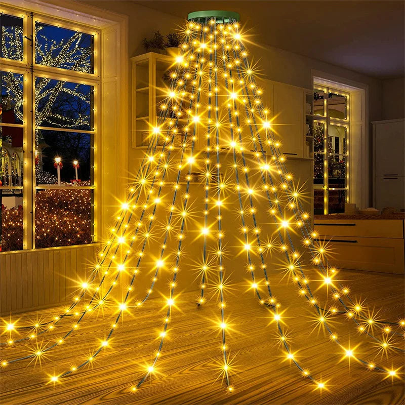 Christmas Tree String Lights with green Ring usb charge Christmas Lights Waterproof string light for outdoor indoor Xmas Decor