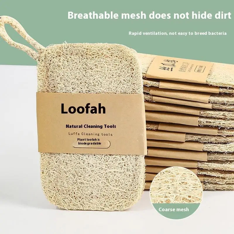 6pcs Natural Luffa Dish Towel Washing Cloth Sponge Loofah Scrub Pad Dish Pot Oil Stain Removing Scrubber Kitchen Clean Brushes P