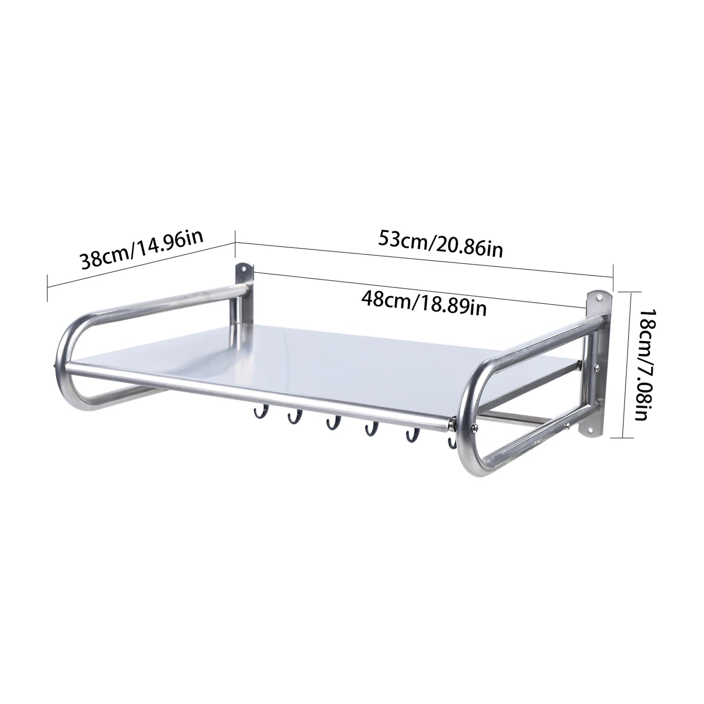 Wall-Mounted Microwave Oven Rack, Stainless Steel Shelf with 66.14 lbs Capacity, Space-Saving Kitchen Organizer
