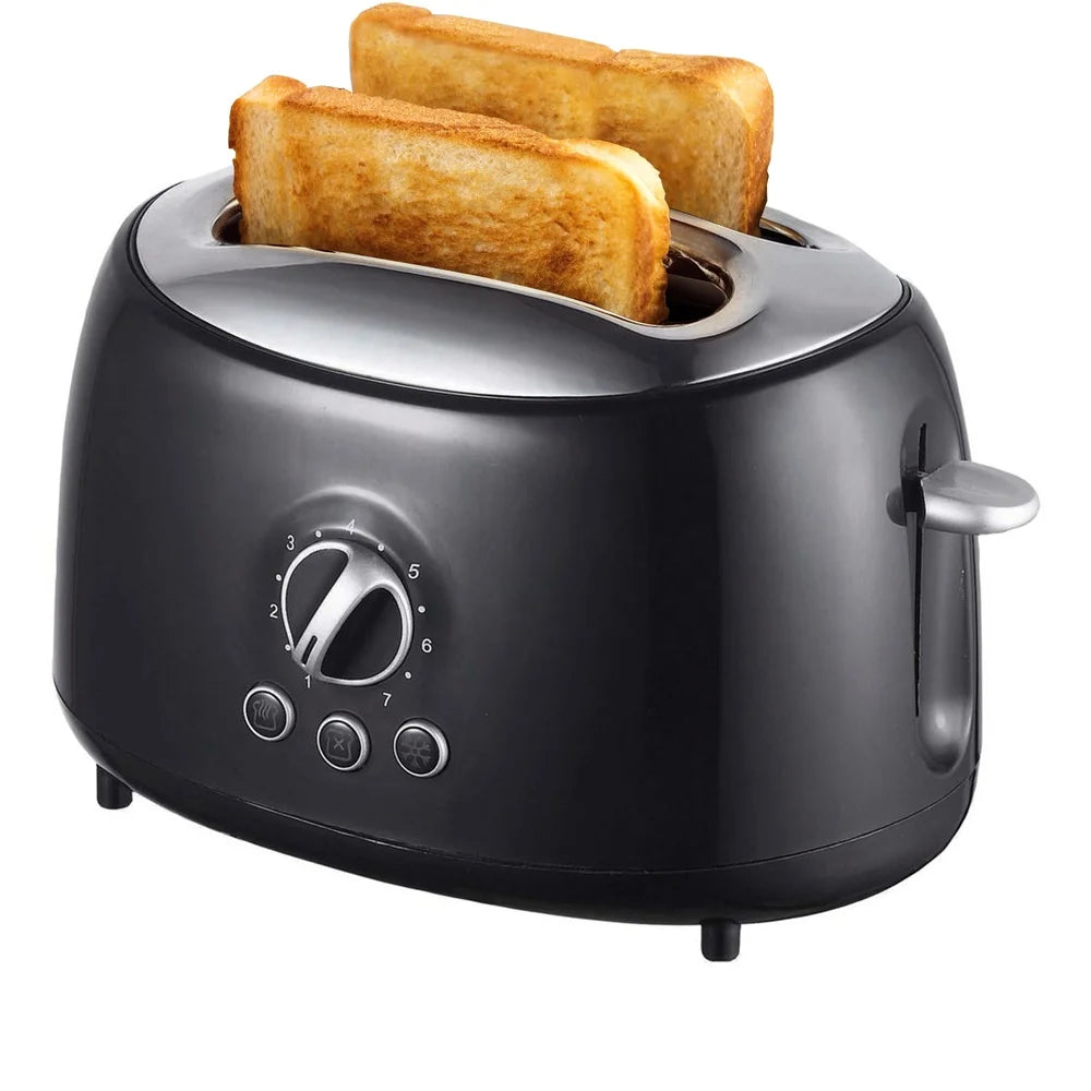 Cool Touch 2-Slice Retro Toaster Extra Wide Slot with 7 Browning Settings Reheat Defrost Cancel Auto-Centering Guides Crumb Tray
