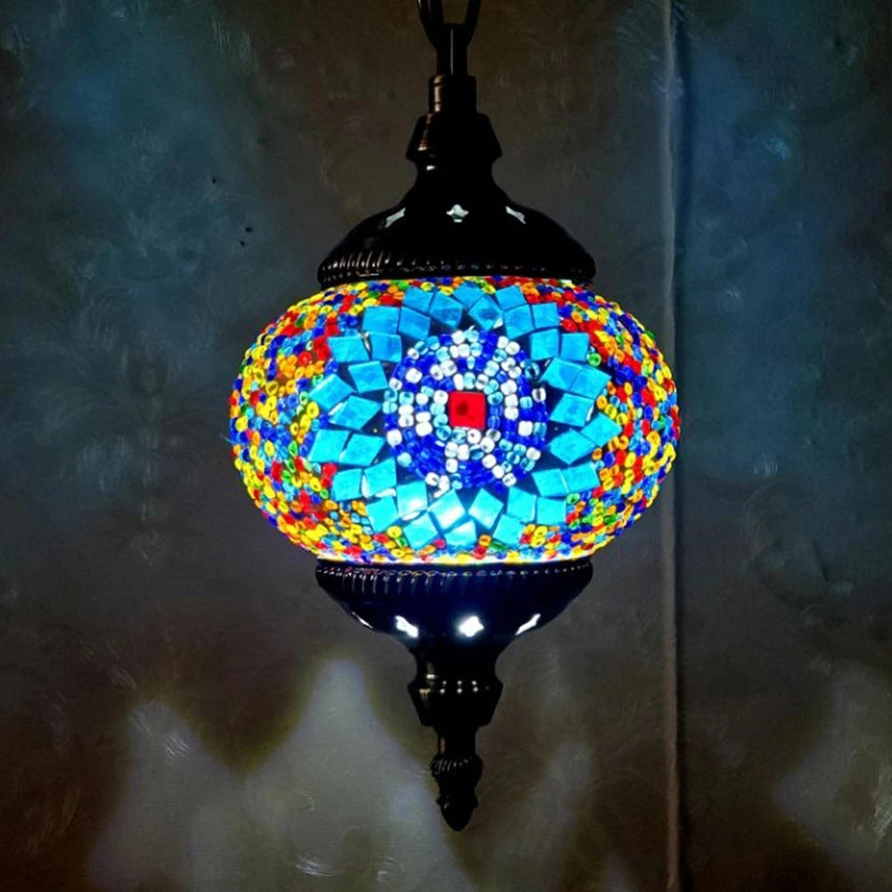 Turkish Retro Lighting E27 Bar Restaurant Mediterranean Pendant Light Restaurant Club Single Head Chandelier for Bar Home Hotel