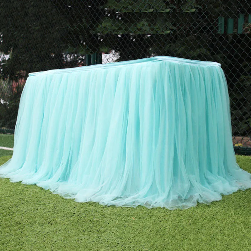 Tulle Table Skirts for Rectangle Round Tables Tutu Tablecloth Cover for Baby Shower Birthday Party Wedding Cake Dessert Table