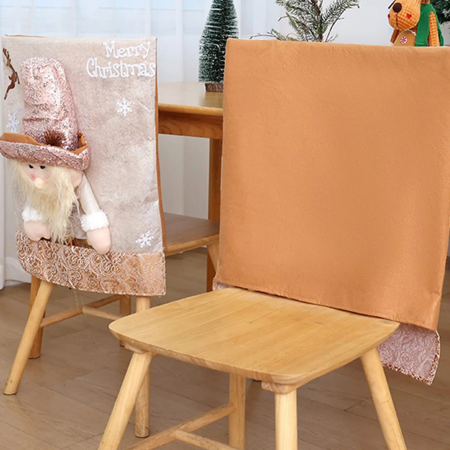 Christmas Chair Back Covers Gnome Chair Covers Xmas Dining Chair Covers For Home Kitchen Dining Room Decor Christmas Decorations