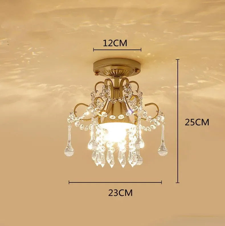 Luxury Crystal Led Chandelier Golden Living Room Aisle Crystal Chandeliers Modern Crystal Pendant Led Lustre Chandelier Lighting