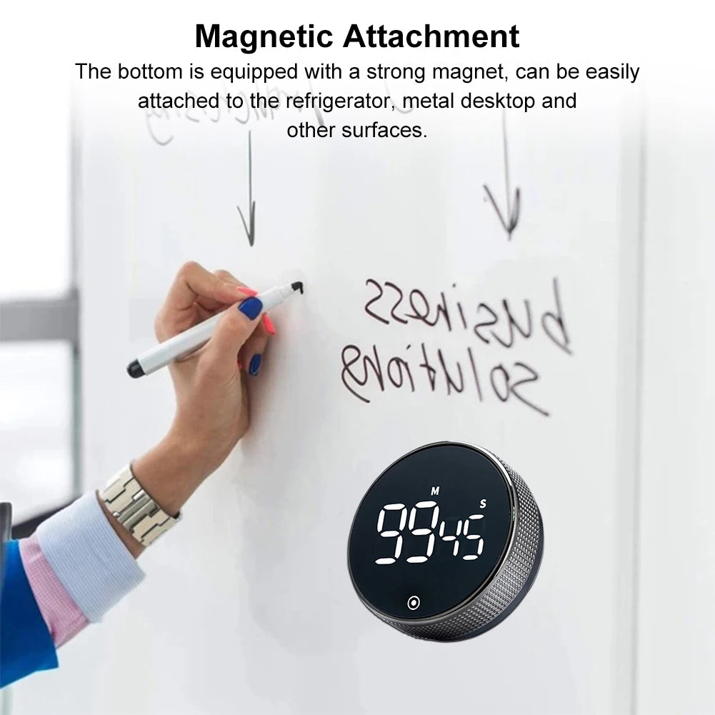 Magnetic LED Digital Electronic Kitchen Timer 3-level Volume Adjustment Cooking Remind Alarm Clock for Home Classroom Gym Office