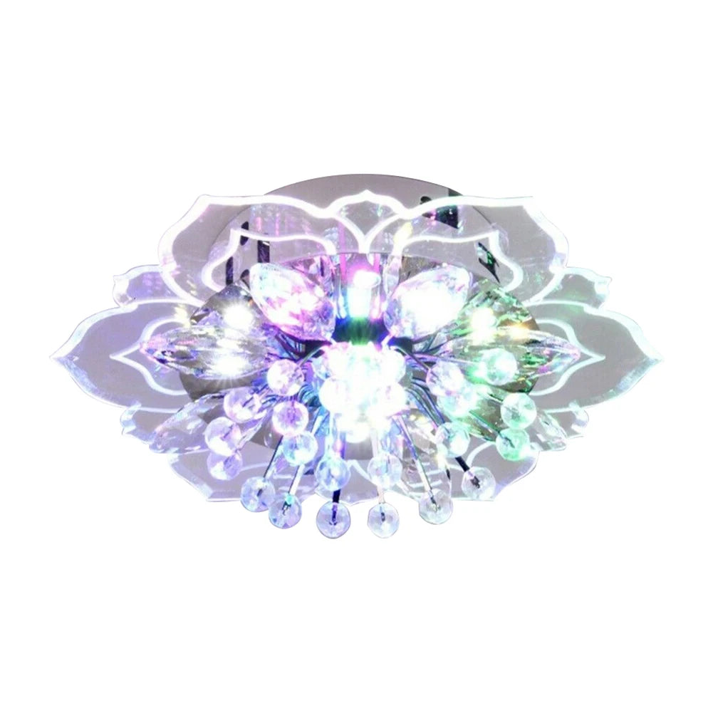 Crystal Chandeliers Lighting Fixtures Modern Flower Shape 9W LED Crystal Ceiling Lamp for Interior Hallway Living Room