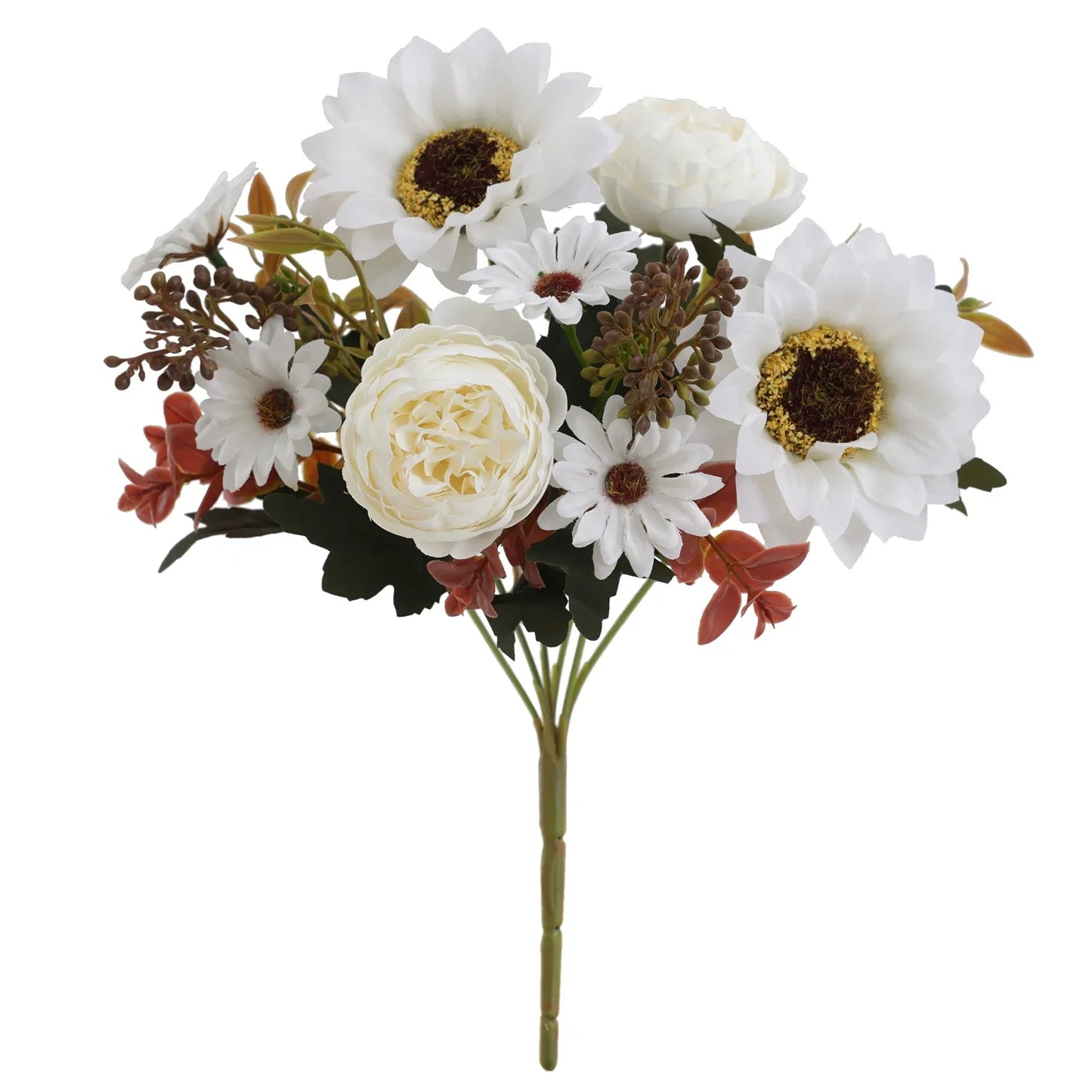 1/4Pcs Sunflowers peony Artificial Flowers Fall Summer Decor, Fake Fall Flowers Silk Faux Sunflower Bouquet Vines room decor