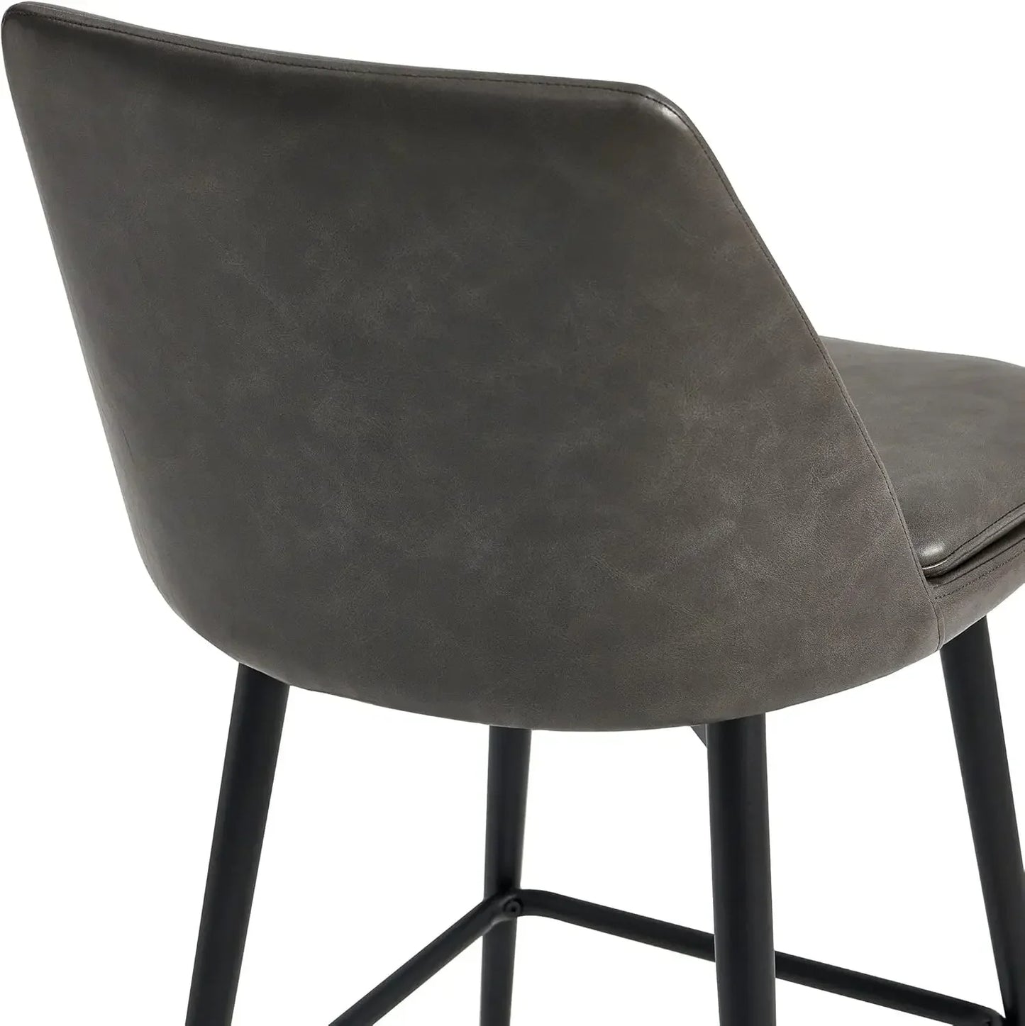 XMSJ.Counter Height Swivel Barstools, FSC Certified Upholstered Faux Leather Bar Stools Set of 3, Metal Base, 27.2" Seat Height,