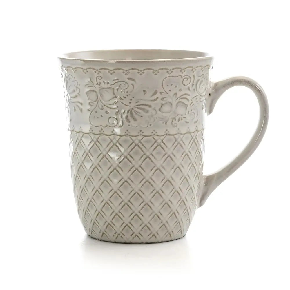 Ivory Lotus 16 Piece Square Dinnerware Set