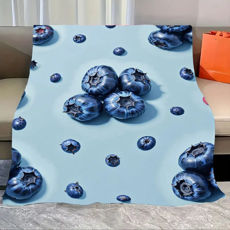 1pc Flannel Blanket "Cozy Floral 'The Sky Feels Like Home' Throw Blanket for Living Room"