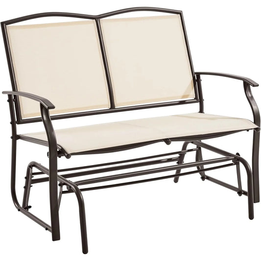 2-Person Patio Glider Bench – All-Weather Rocking Loveseat for Backyard