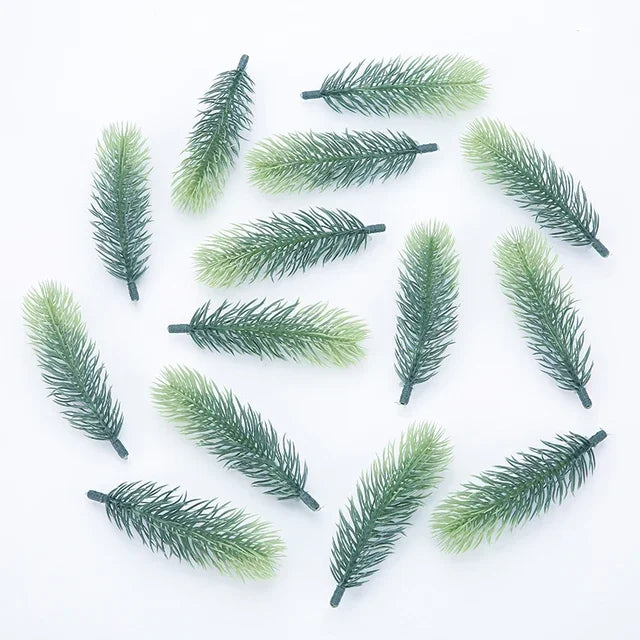 10pcs Mini Artificial Pine Needle DIY Artificial Flower Celebration Weeding Decoration Gift Candy New Year Christmas Decoration