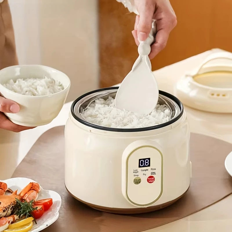 Electric Rice Cooker Portable MultiCooker 1.8L Household Rice Pot Non-Stick Smart Low Sugar Cooking Machine for Kitchen and Home