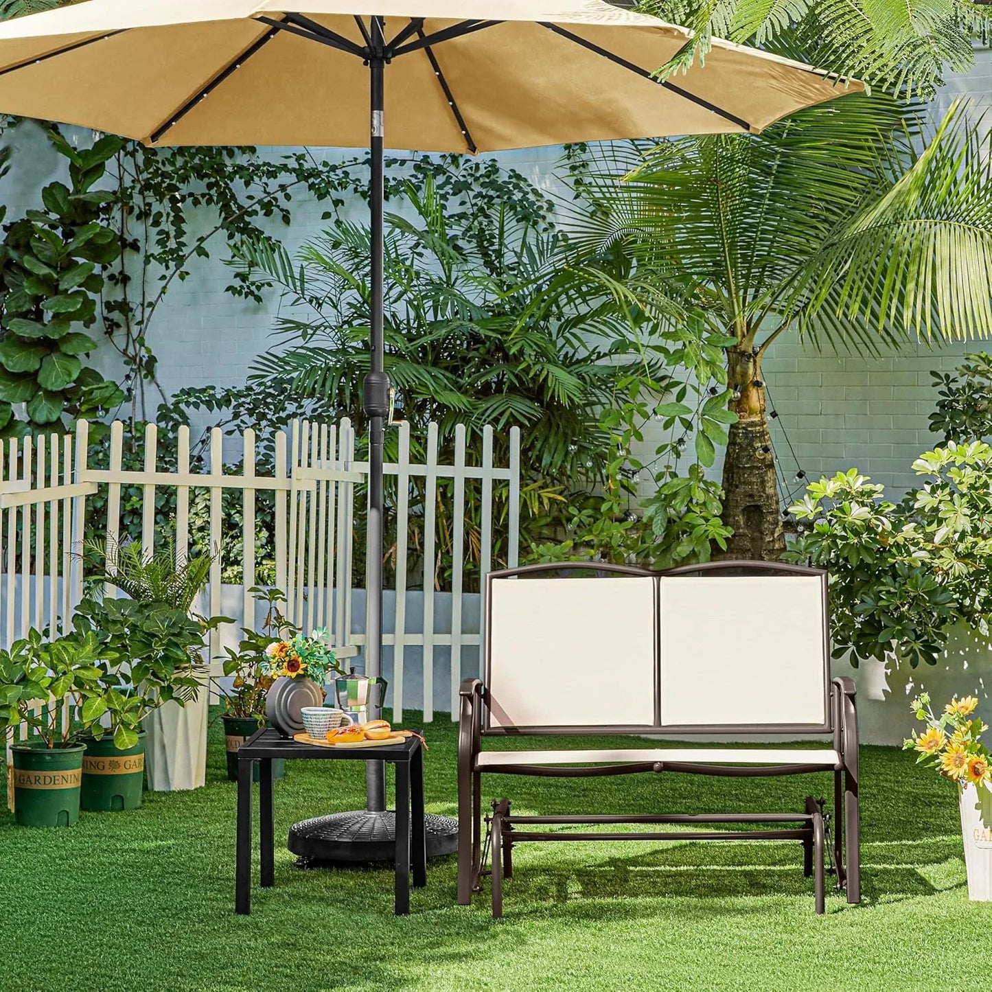 2-Person Patio Glider Bench – All-Weather Rocking Loveseat for Backyard