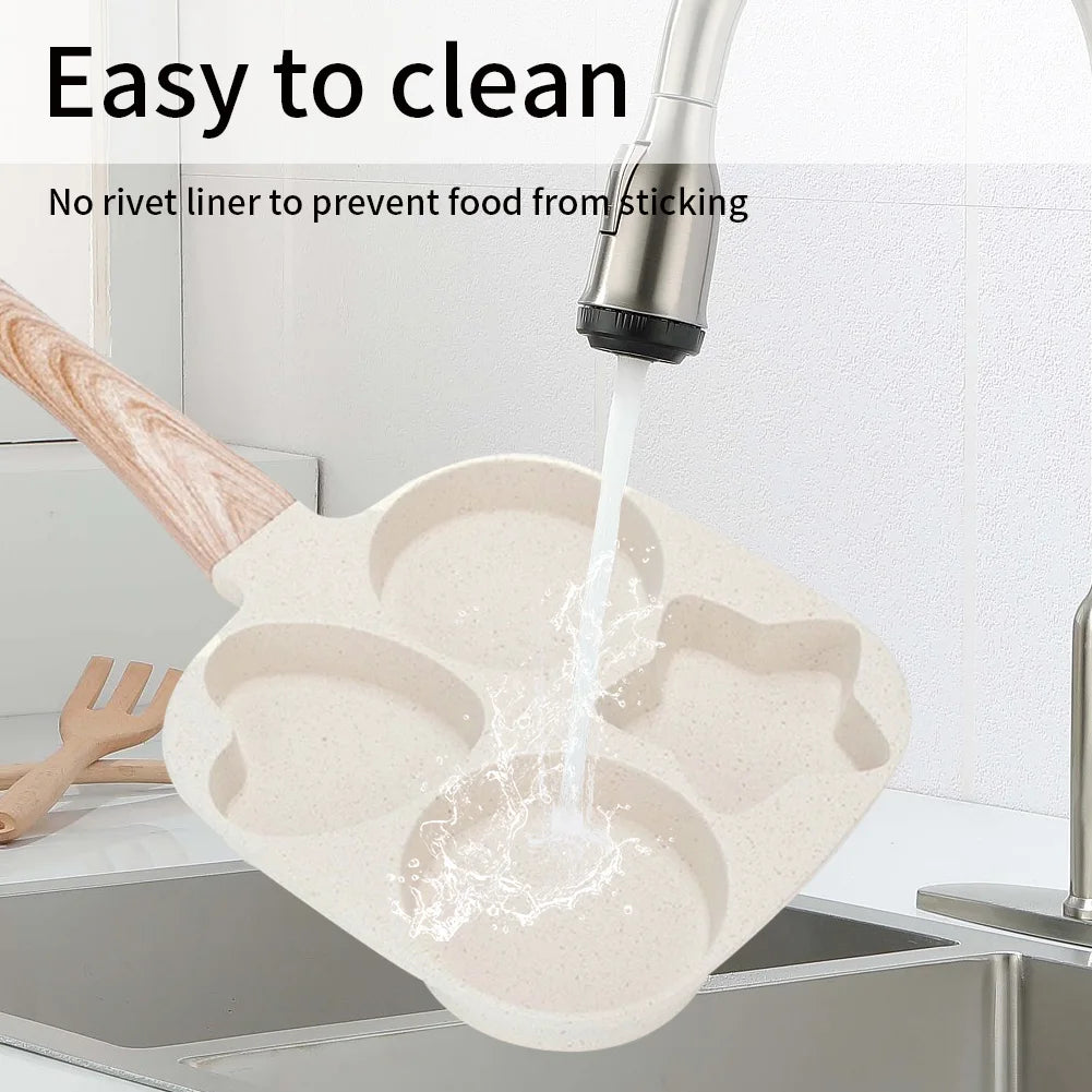 4/8Hole Omelet Pan Frying Pot Thickened Nonstick Egg Pancake Steak Cooking Pans Hamburg Bread Breakfast Maker Induction Cookware