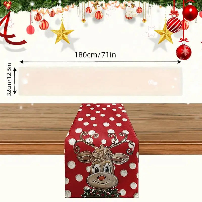 Christmas Table Runner Merry Christmas Table Decor Tablecloth 180x32cm Holiday Kitchen Dining Table Decoration Cloth Christmas