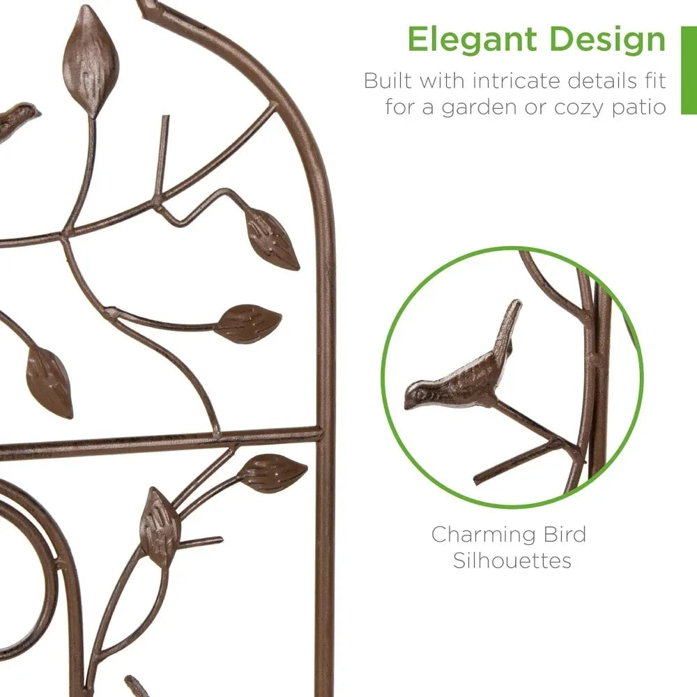 Set of 2 60x15-inch Iron Arched Garden Trellis w/Branches for Birds, Lawn, Garden & Climbing Plants