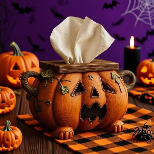 Halloween Pumpkin Tissue Case Holder Napkin, Toilet Paper Holder Home Storage Tissue Boxes