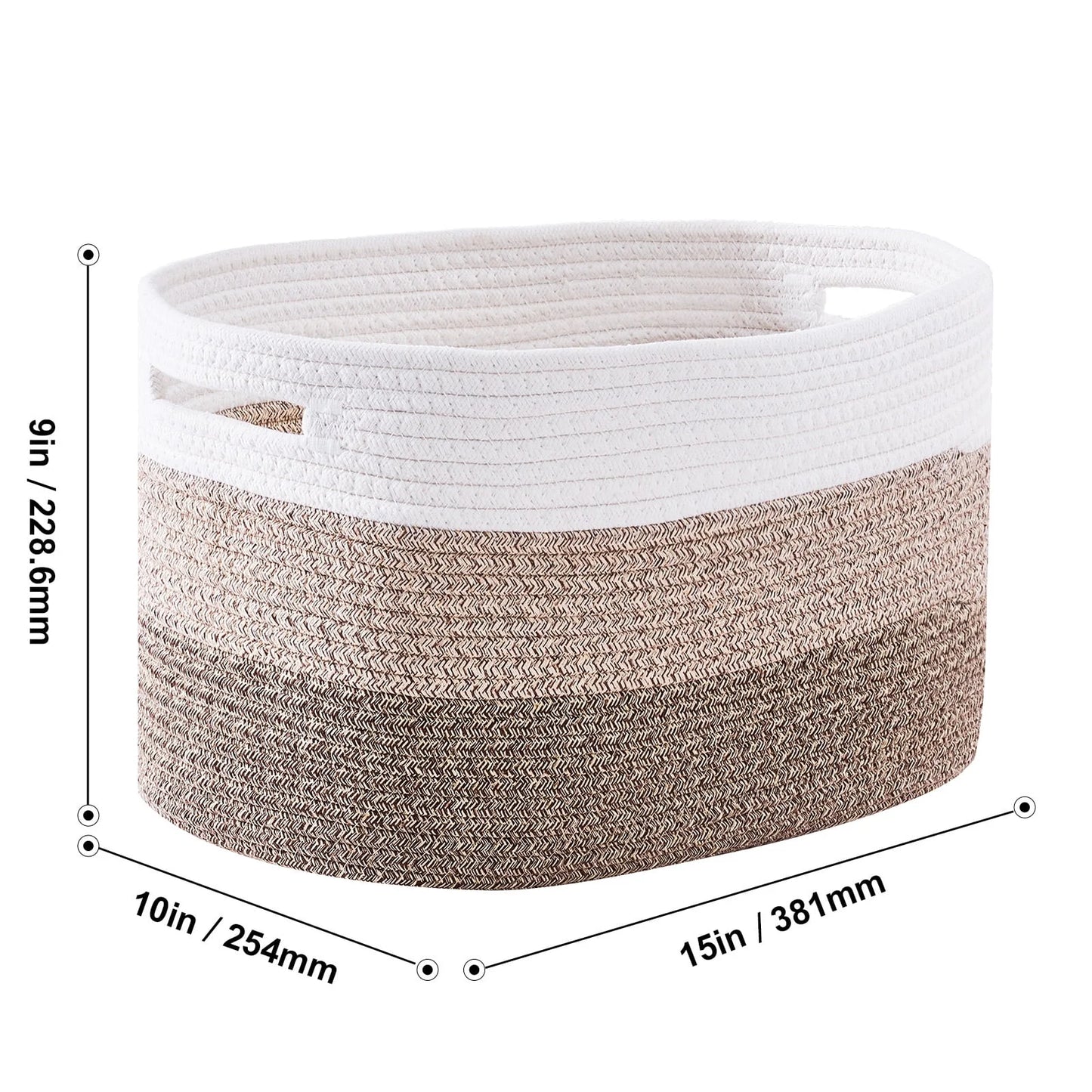 15''x10''x9'' (22L) Decorative Storage Bins, Shelf Arrangement Accessory and Towel Holder, Woven Baskets