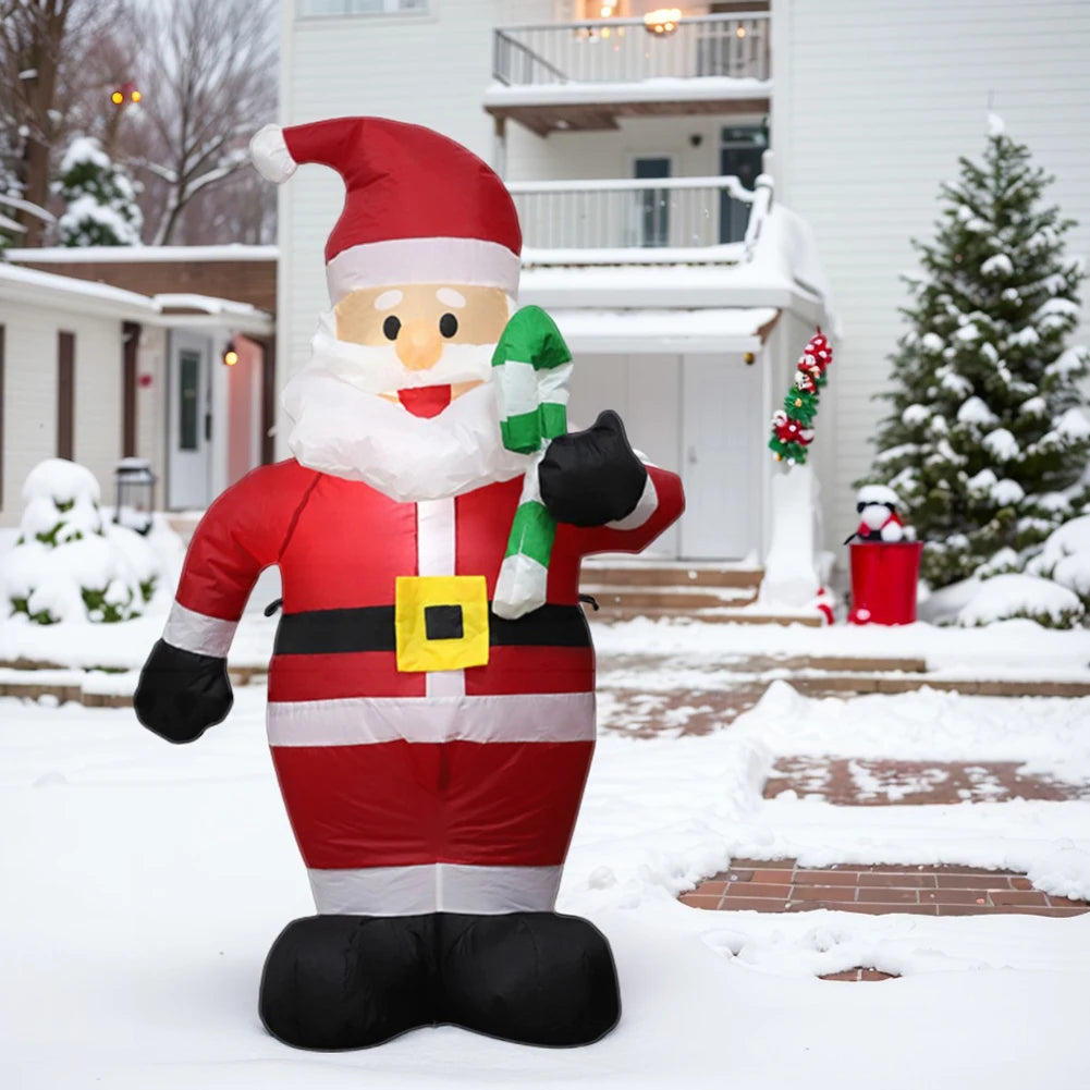 LED Inflatable Illuminated Santa Claus Ornament Lighted Giant Model Ornament Decorative Cartoon  Christmas New Year Gifts
