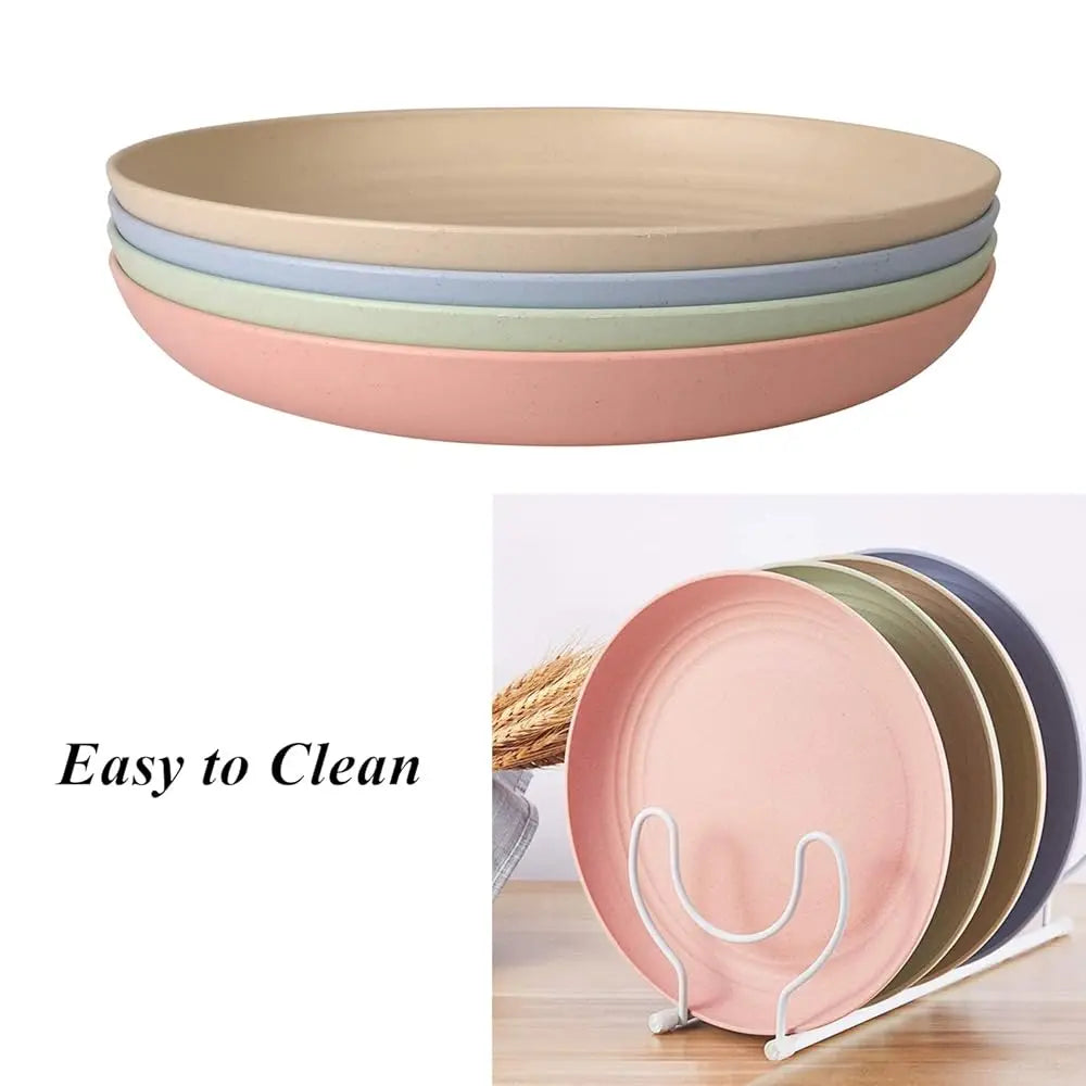 Wheat Straw Plates Lightweight Unbreakable Dinner Dishes Plates Set Dishwasher & Microwave Safe (Extra Large 8 Pa 10')