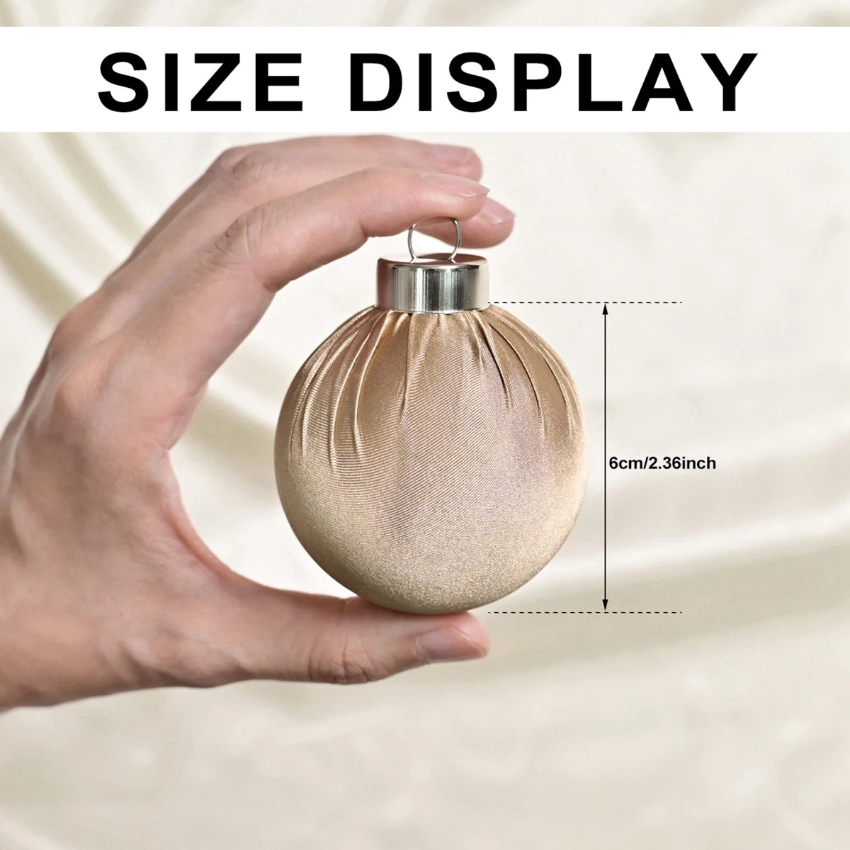 12PCS Glossy Velvet Christmas Hanging Ball Ornaments Festive Atmosphere Christmas Tree Decoration Ball Satin Home Decor