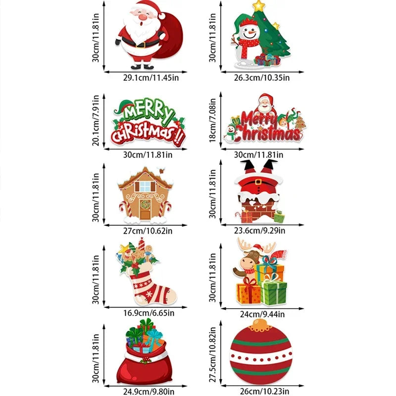 2024 Merry Christmas Hanging Door Banner Santa Claus Snowman Couplet Christmas Decorations， christmas decorations for home
