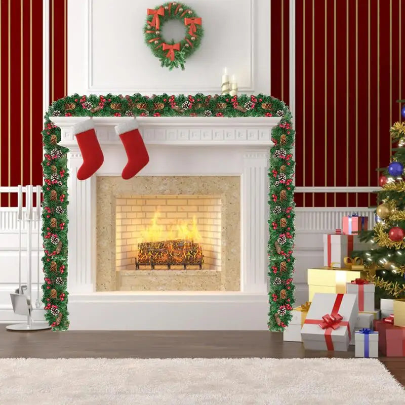Christmas Garland 9FT Artificial Pine Garland Christmas Decorations Christmas Decor Mantel Stair Fireplace Garland With Pine