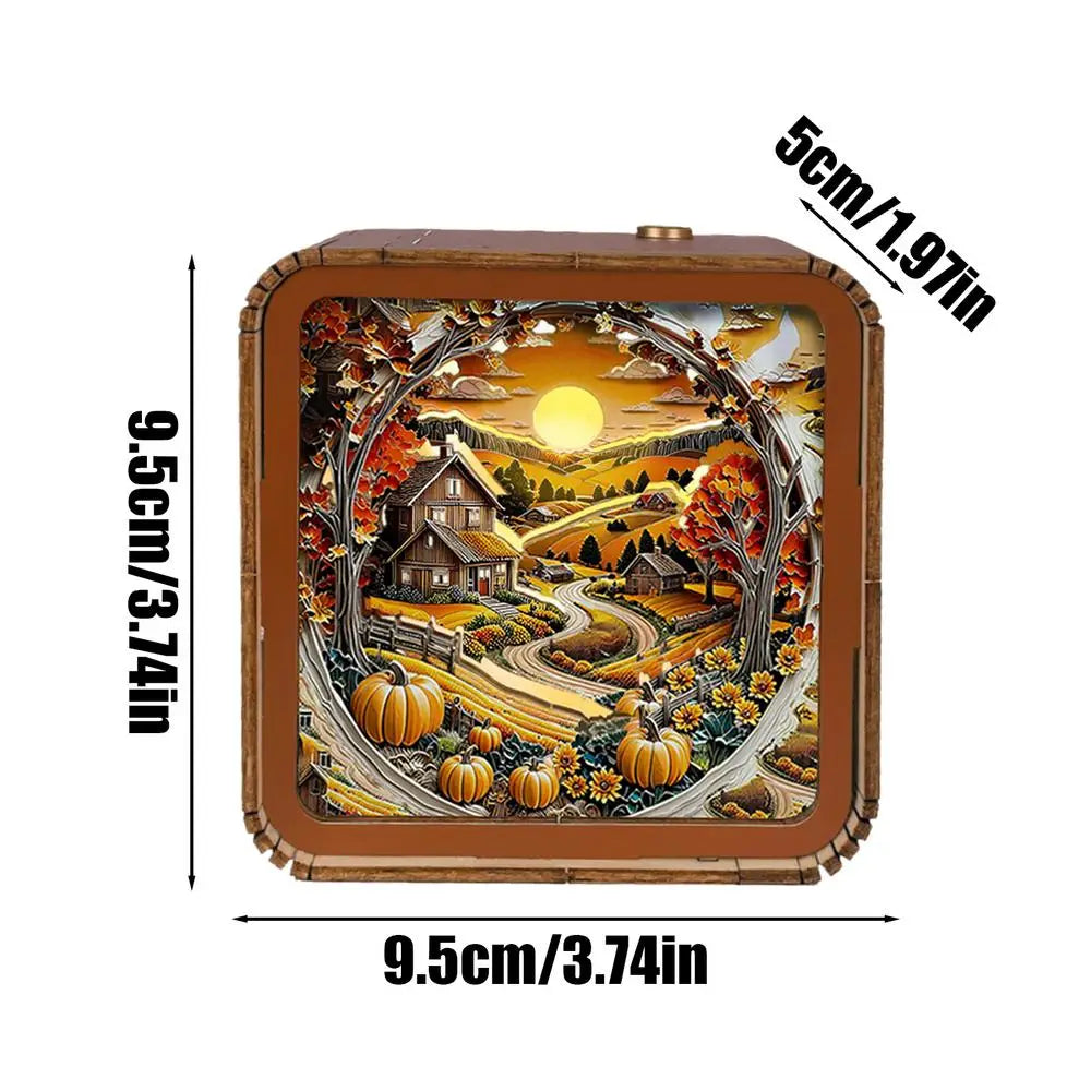 LED Light Wooden Puzzle Wireless Wooden Puzzles 3D LED Night Light 3D Nightlight Wooden Puzzle Toy Home Desk Decor for Kids