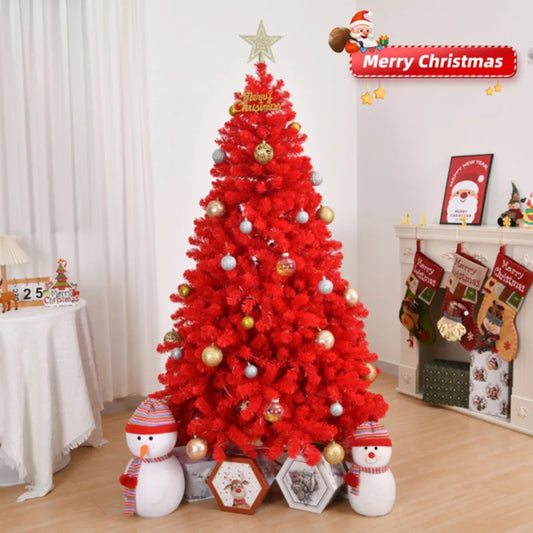 Artificial Red Christmas Tree  Spruce Tree Shape  Festive Atmosphere  Indoor And Outdoor Decoration  Easy To Install