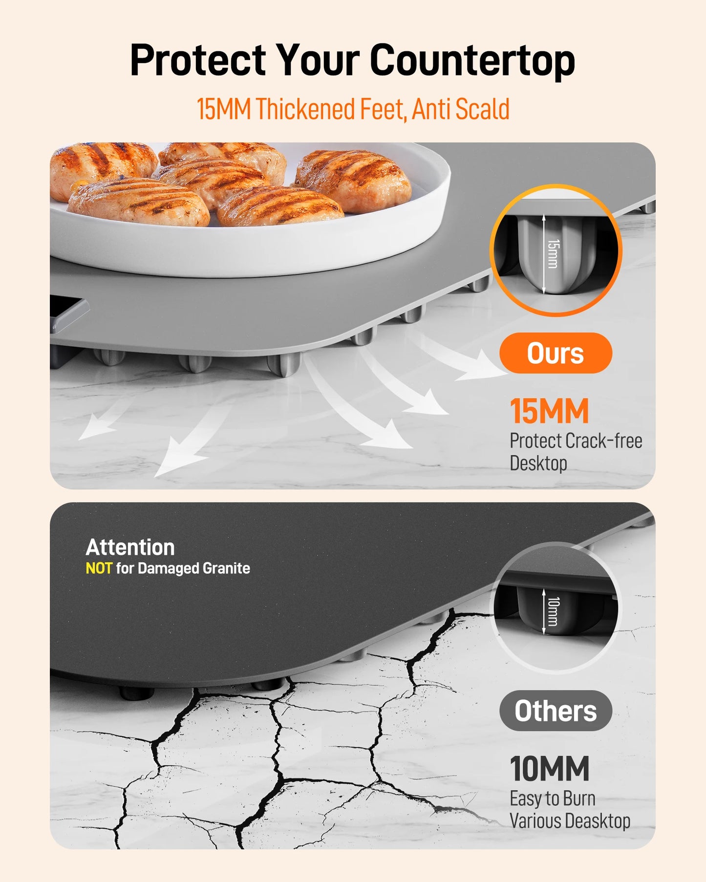 Electric Warming Tray with 8 Tem Setting Food Warmer Plate Foldable Portable Smart Food Fast Heating Mat Electric Warming Tray