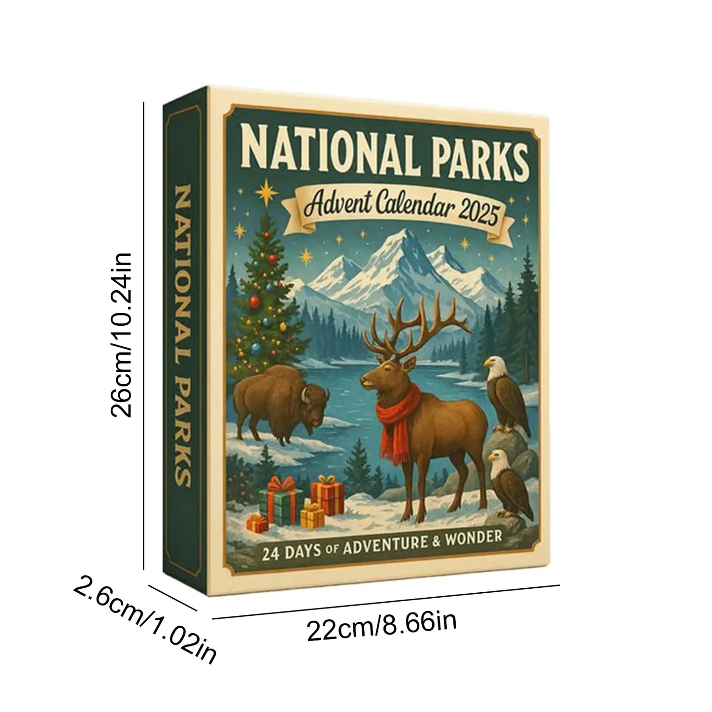 National Parks Advent Calendar 2025 Christmas Tree Ornaments Xmas Countdown Calendar Gift for Explorers and Nature Enthusiasts