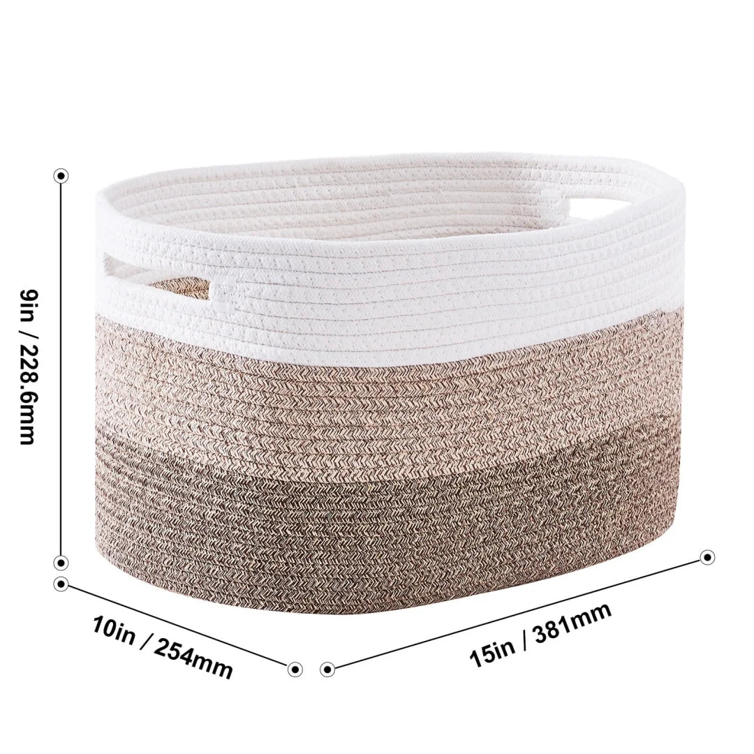 15''x10''x9'' (22L) Decorative Storage Bins, Shelf Arrangement Accessory and Towel Holder, Woven Baskets