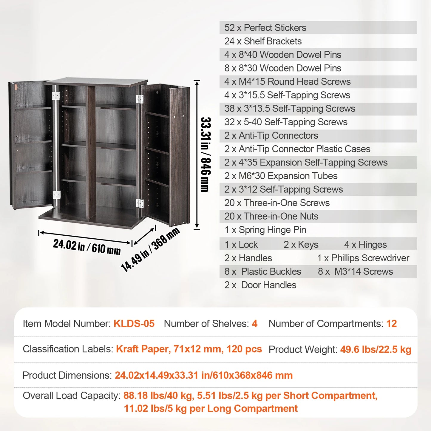 SucceBuy Media Storage Cabinet DVD Shelf Holds Adjustable CD Shelves 5/12/16/36 Compartments Protects and Organizes Music Movie