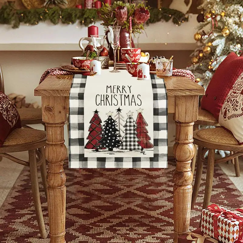 Christmas Table Runner Merry Christmas Table Decor Tablecloth 180x32cm Holiday Kitchen Dining Table Decoration Cloth Christmas