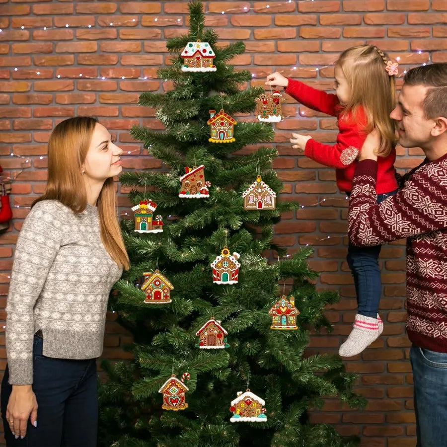 36pcs Gingerbread House Ornaments for Holiday Christmas Tree Decoration Festive Hanging Decorations Ideal for Xmas Home Decor P