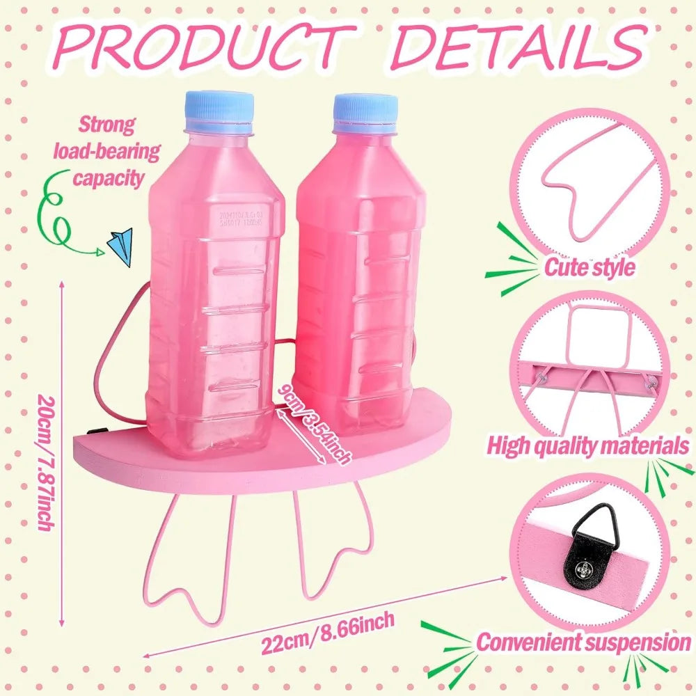 2 Pcs Kawaii Floating Shelf Pink Coquette Bow Wall Decoration Butterfly Semicircle Hanging Shelves Pink Bow Princess Wall Decor