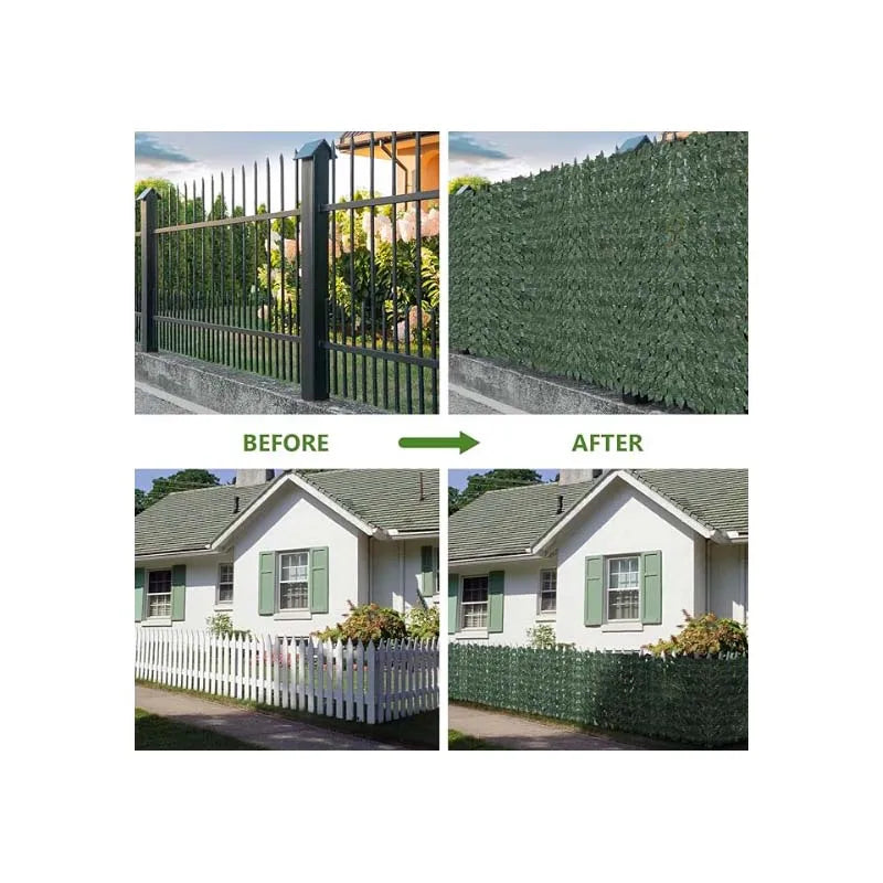 Artificial Ivy Screen Privacy Screen Cover with Flowers,Vines Leaf Covering Wall Decoration for Outdoor Patio Balcony Apartment