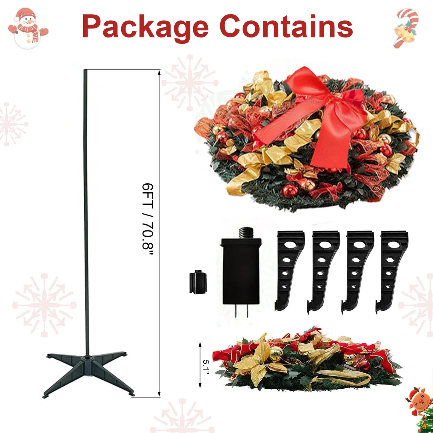 6-Foot Quick-Assembly Realistic Christmas Tree Sturdy Plastic/Metal Base - Easy to Set Up for Home, Office, And Party Use.