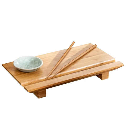 55-1106, Bamboo Sushi Board Set, 6-Inch By 10-1/2-Inch