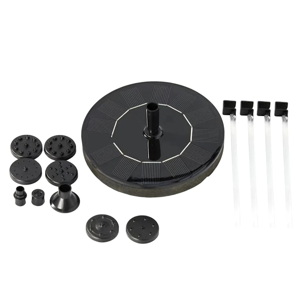 1.2W/1.4W 5LED Solar Fountain with 7 Nozzle Floating Solar Powered Water Fountain Pump for Bird Bath Garden Pond Pool Outdoor