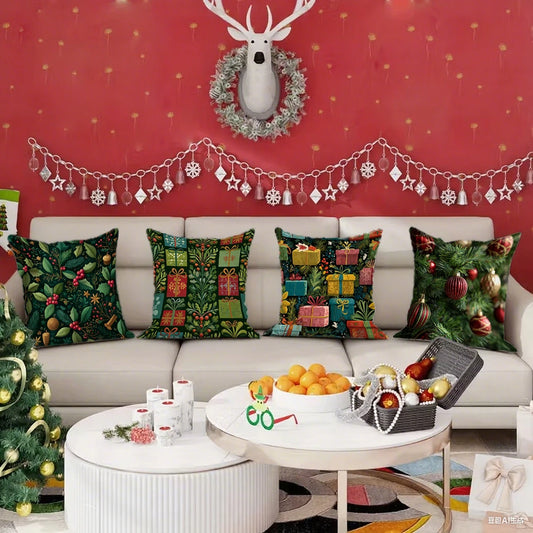 Festive Christmas Pillowcases DecorSuitable for sofa car bedroom decorative cushion cover pillow cover