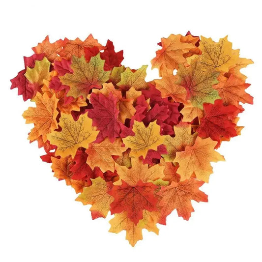 50/200/300/400/500/1000pcs Artificial Flowers Maple Leaves Simulation Decorative Silk Maple Leaves Fall Leaves 8cm Blue flowers