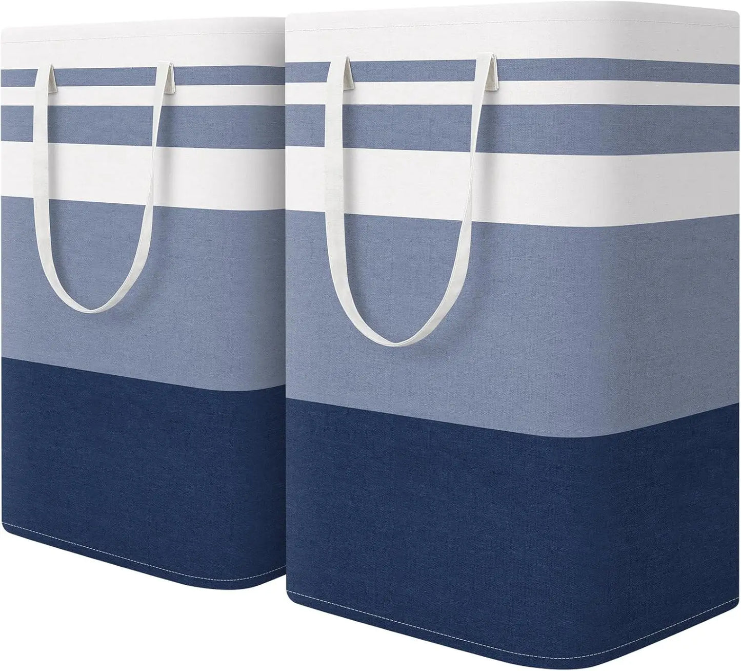 2-Pack Large Laundry Basket, Waterproof, Freestanding Laundry Hamper,Collapsible Tall Clothes Hamper with Extended Handles (75L)