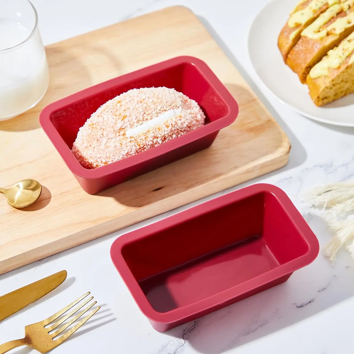 Silicone Baking Molds NonStick Rectangle Cake Pans Mini Loaf Pan Easy Release Bread Toast Mould Kitchen Accessories Pastry Tool