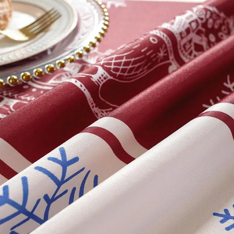 Christmas Runner For Table Merry Christmas Red Snowman Table Cloth 59x79in Waterproof Holiday Decor Dining Table Kitchen