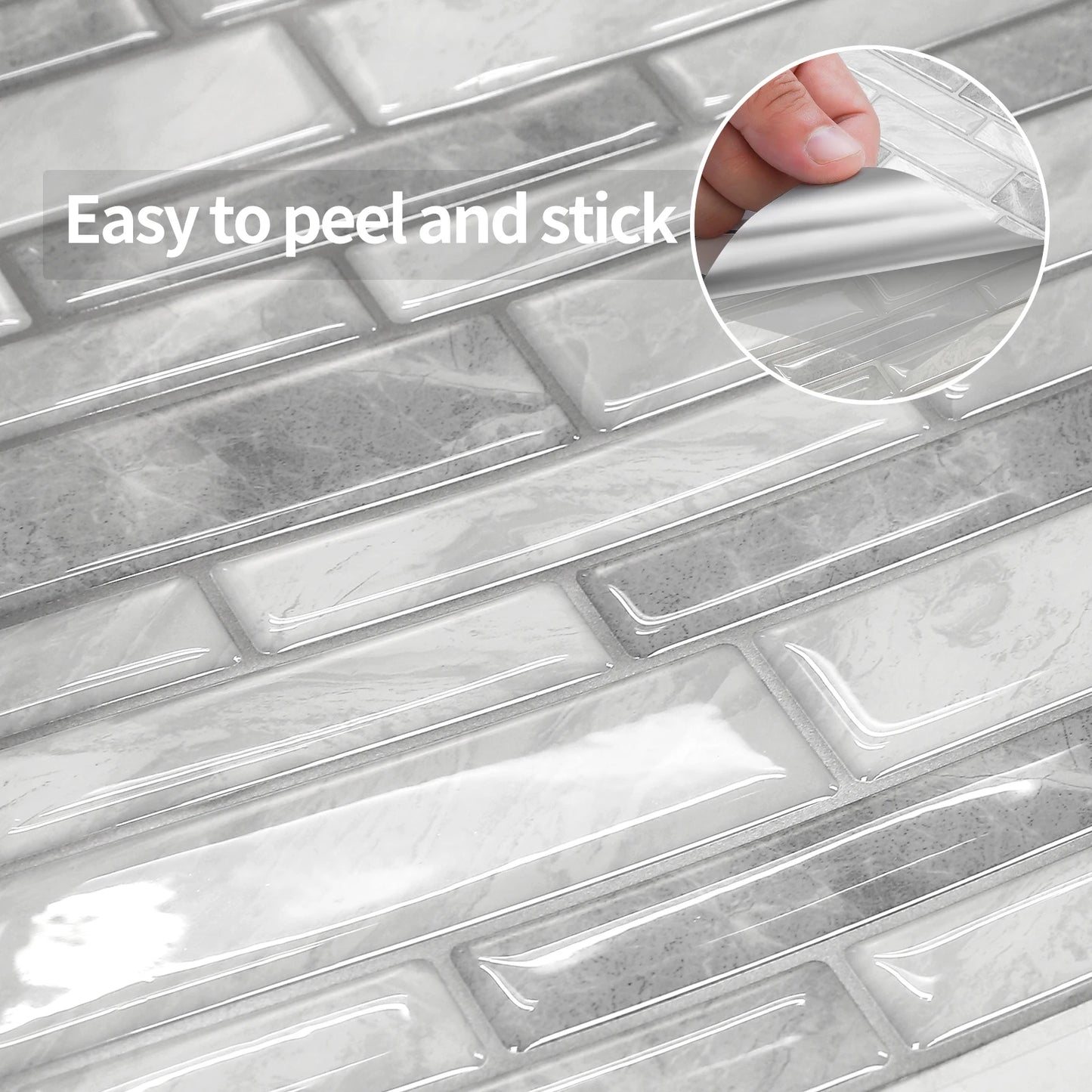 5 Pack Elegant Ivor Peel and Stick Tiles 12x12 Inch Luxe 3D Self Adhesive Backsplash Waterproof Stain Resistant Wall Tile for Sp