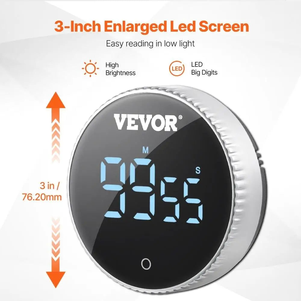 Digital Kitchen Timer Magnetic Countdown Durable Sticky Display