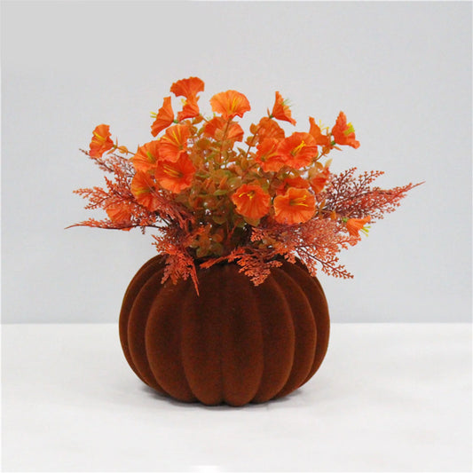 Fall Harvest Artificial Pumpkins with Burlap and Sunflowers for Thanksgiving Table Decorations and Party Centerpieces