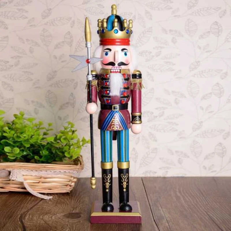 Nutcracker Puppet Soldier Setup Creative Display Craft Gifts Family Christmas Decor Soldier Doll Wooden Antique Puppet Display